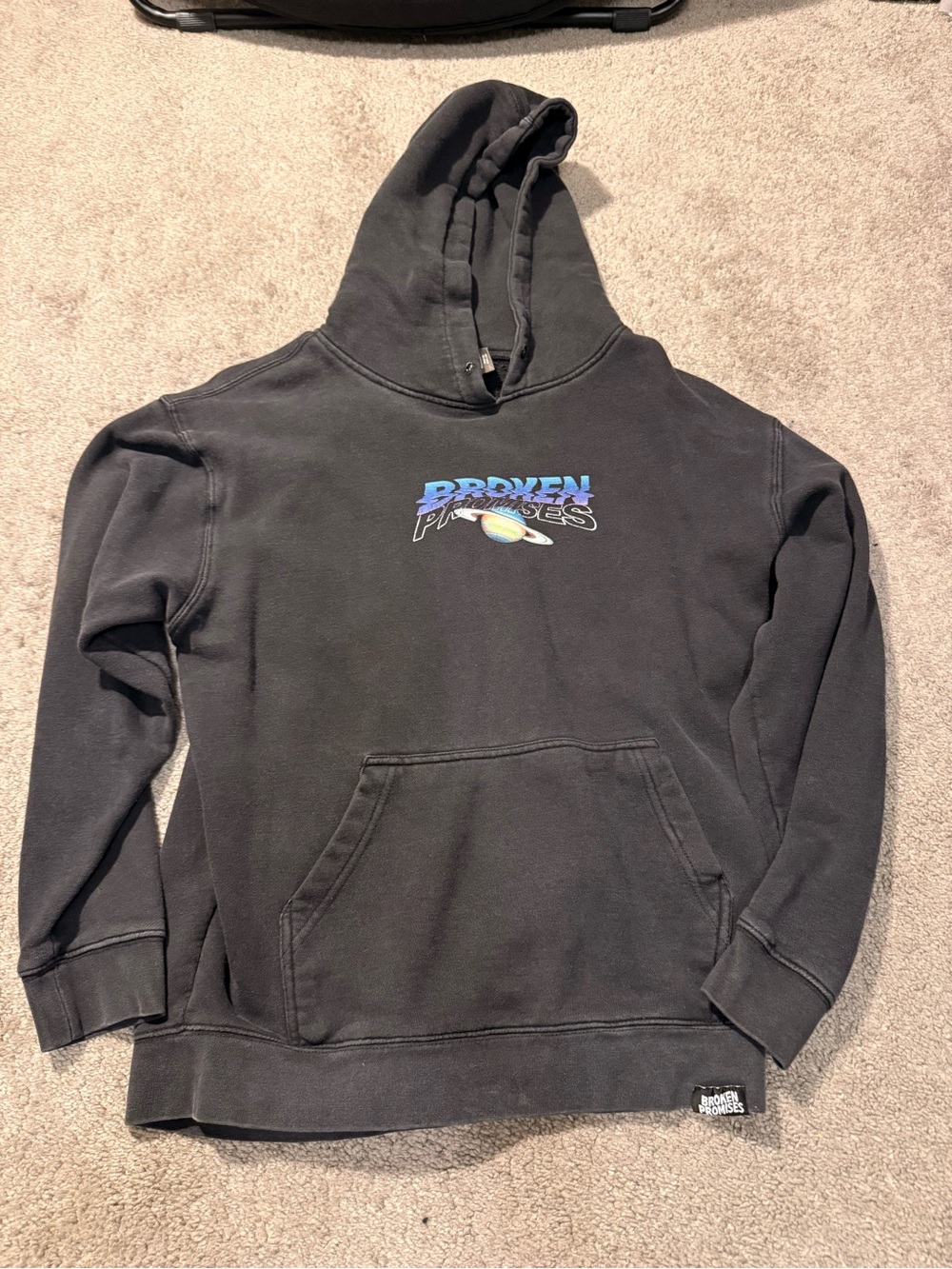 Broken Promises Men's Black Graphic Hoodie